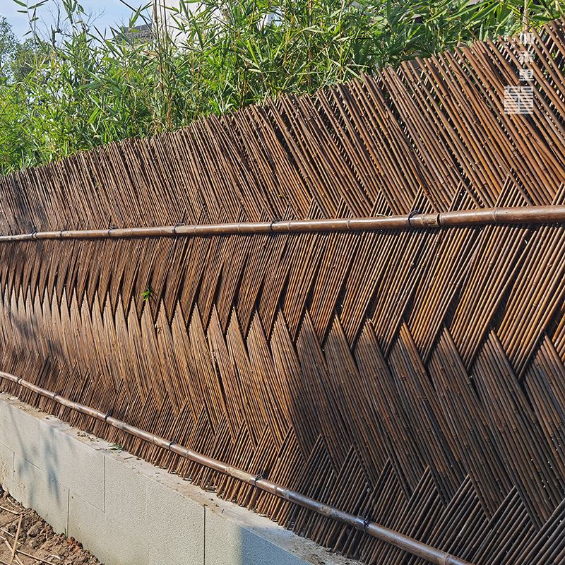 编织竹篱花园庭院遮挡隔断碳化防腐户外和风日式景观栅栏室外装饰