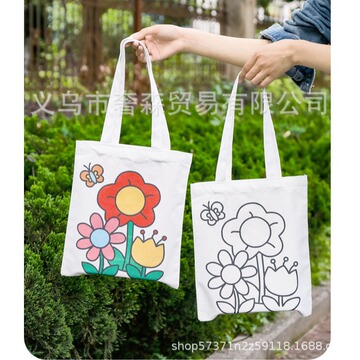 手工涂鸦帆布手提包diy帆布袋diy创意帆布包