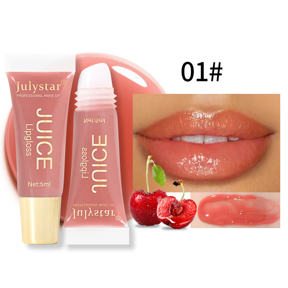 Julystar Beauty Natural Chi Long Bao Wet Mirror Lip Gloss Fruit Taste Toot Lip Moisturizing Water Light Lip Gloss