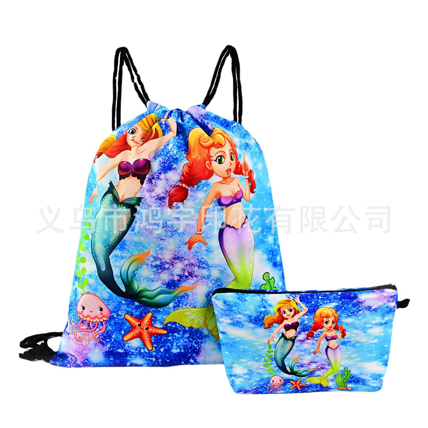 Cartoon New Mermaid Oxford Fabric Drawstring Bag Storage Bag Unicorn Buggy Bag Children Backpack Bag Wholesale