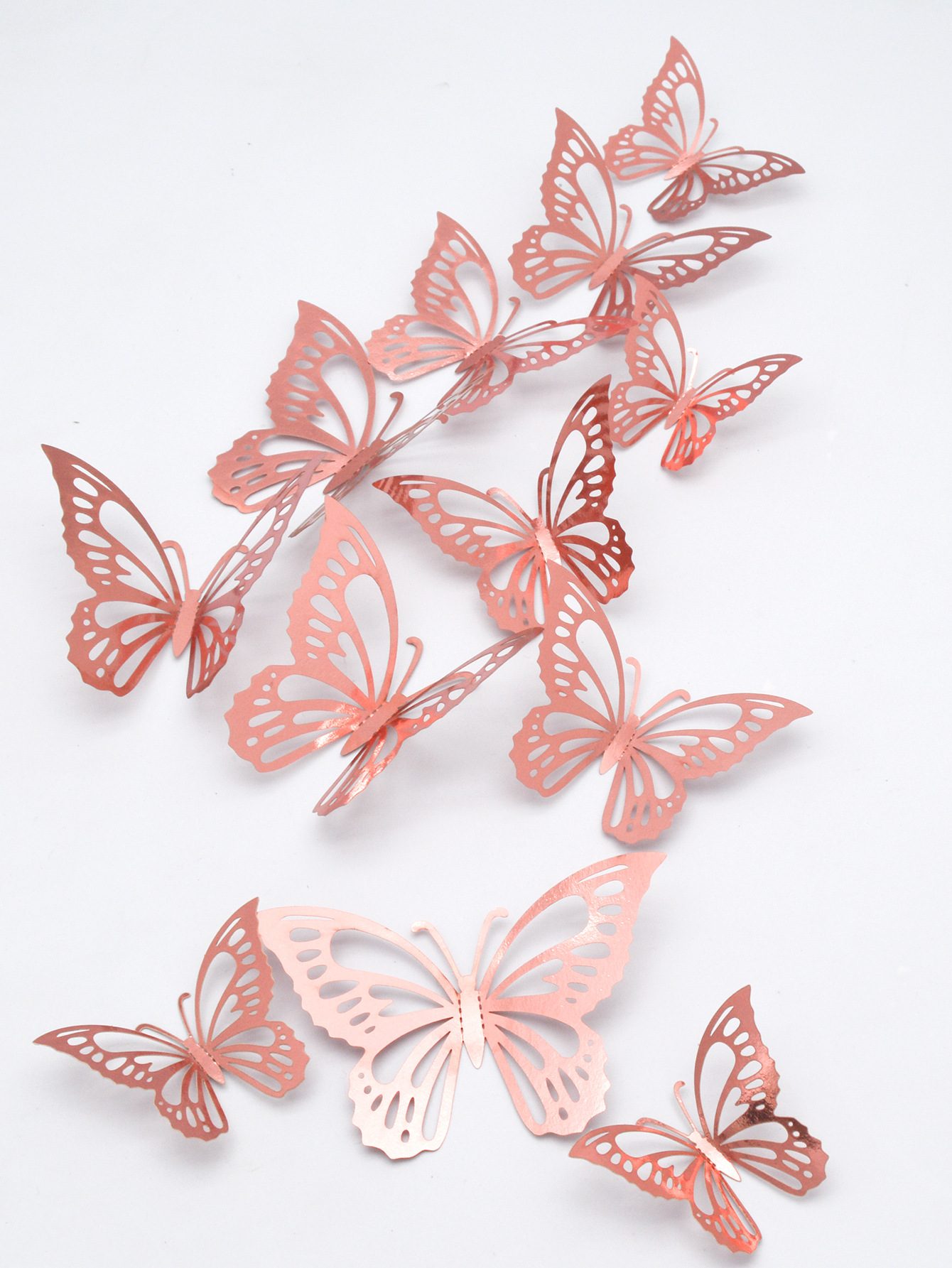 新款金属质感3d立体镂空仿真蝴蝶婚庆装饰客厅卧室背景墙装饰墙贴