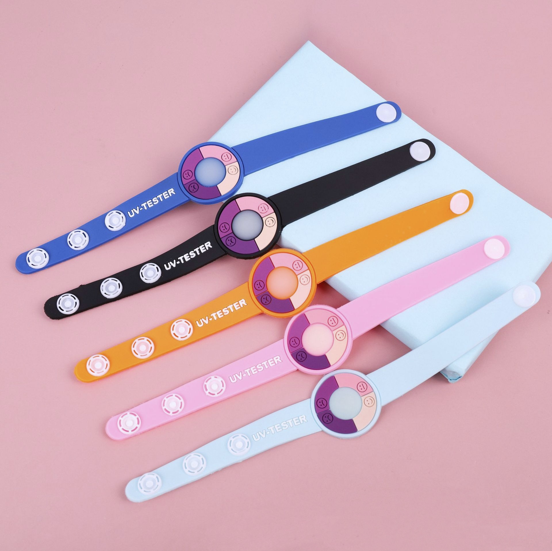 紫外线测试手环uv感光变色pvc软胶硅胶手环创意爆款儿童手腕带定z