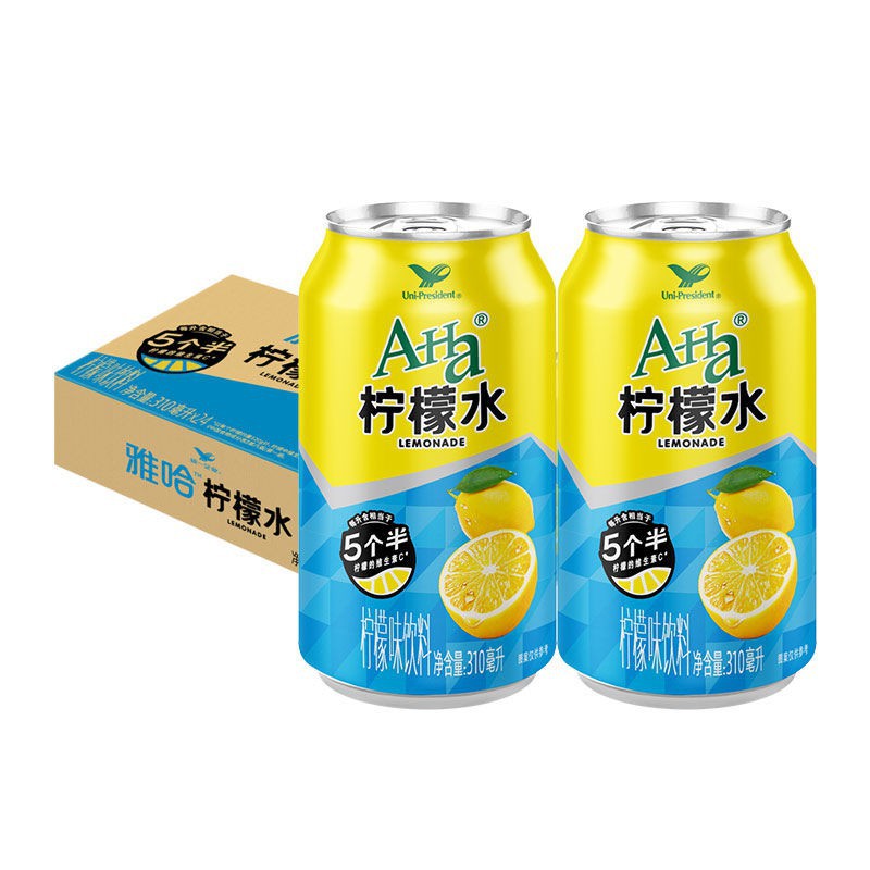 统一a-ha雅哈柠檬水 柠檬饮料310ml*24罐整箱罐装饮品-阿里巴巴