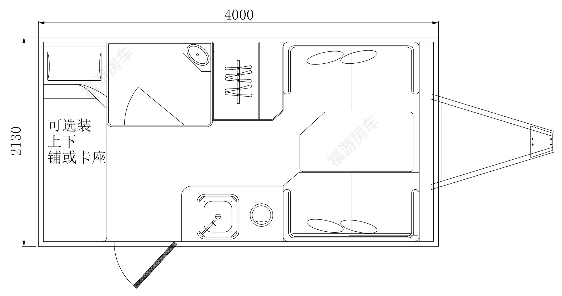 小型拖挂式房车 旅居拖挂车 营地拖挂式露营车 外贸拖挂房车