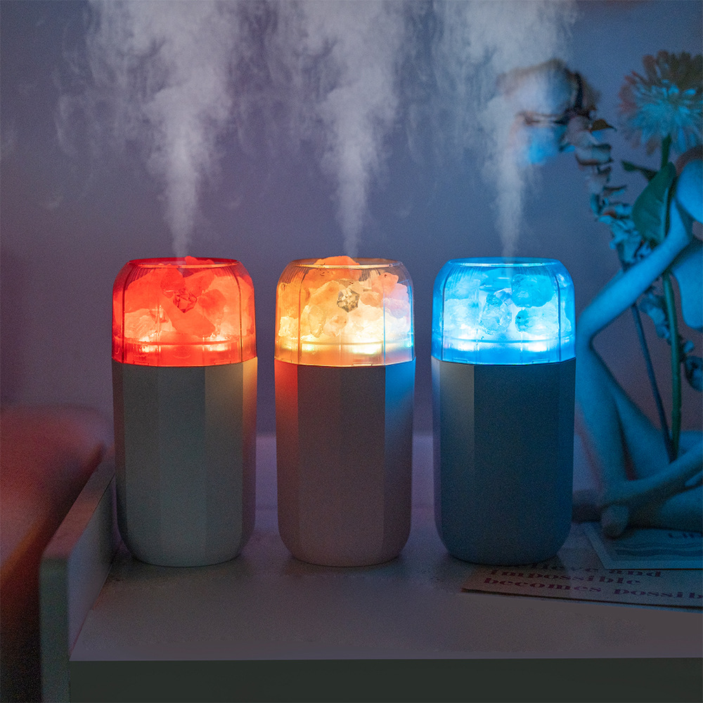 Cross-Border Salt Light Ore Humidifier USB Creative Home Car Mini Humidifier Hydrating Heavy Fog Atomizer