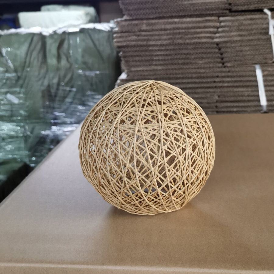 厂家直供15cm纸绳球藤球麻线球灯罩 绕线艺术台灯装饰配件摆件