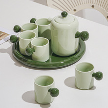 高颜值小众礼盒水具水杯套装陶瓷冷水壶下午茶花茶壶杯子客厅茶具