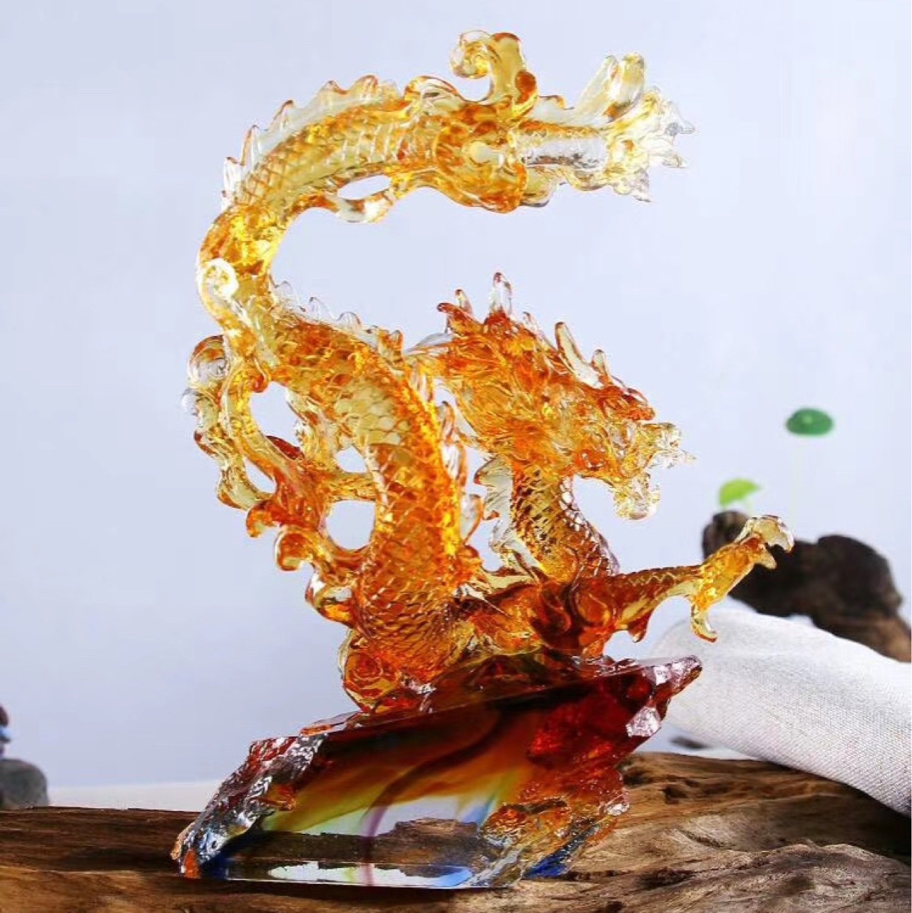 中国生肖龙琉璃摆件招财风水客厅玄关装饰工艺品开业礼品实用