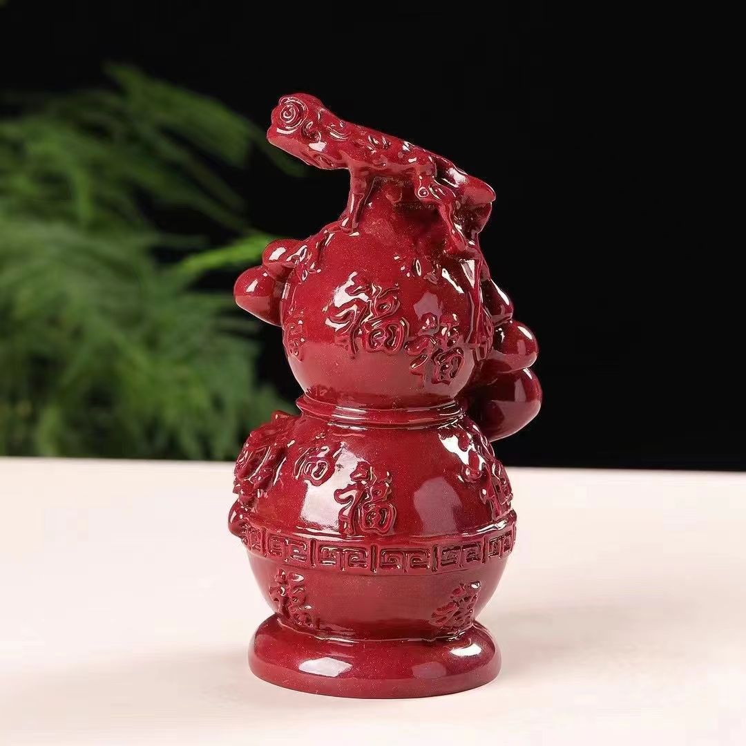 天然朱砂摇钱树紫金葫芦招财摆件客厅转运镇宅书房本命年桌面居家