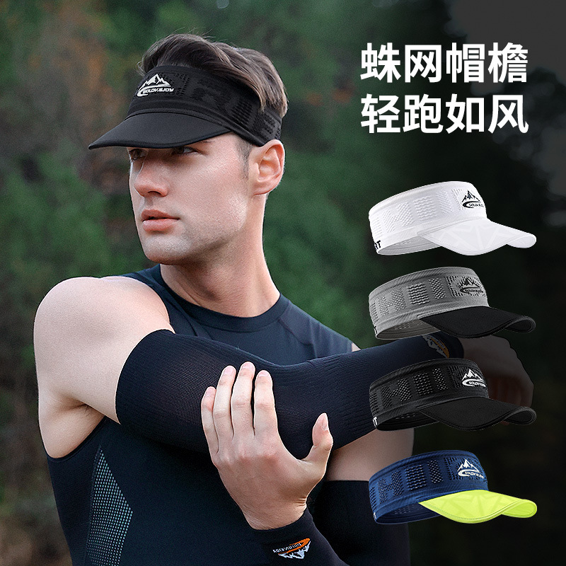 Summer New Peaked Cap Men's Outdoor Running Climbing Sweat-Absorbent Breathable Exercise Hair Band Air Top Sun Protection Xmz249