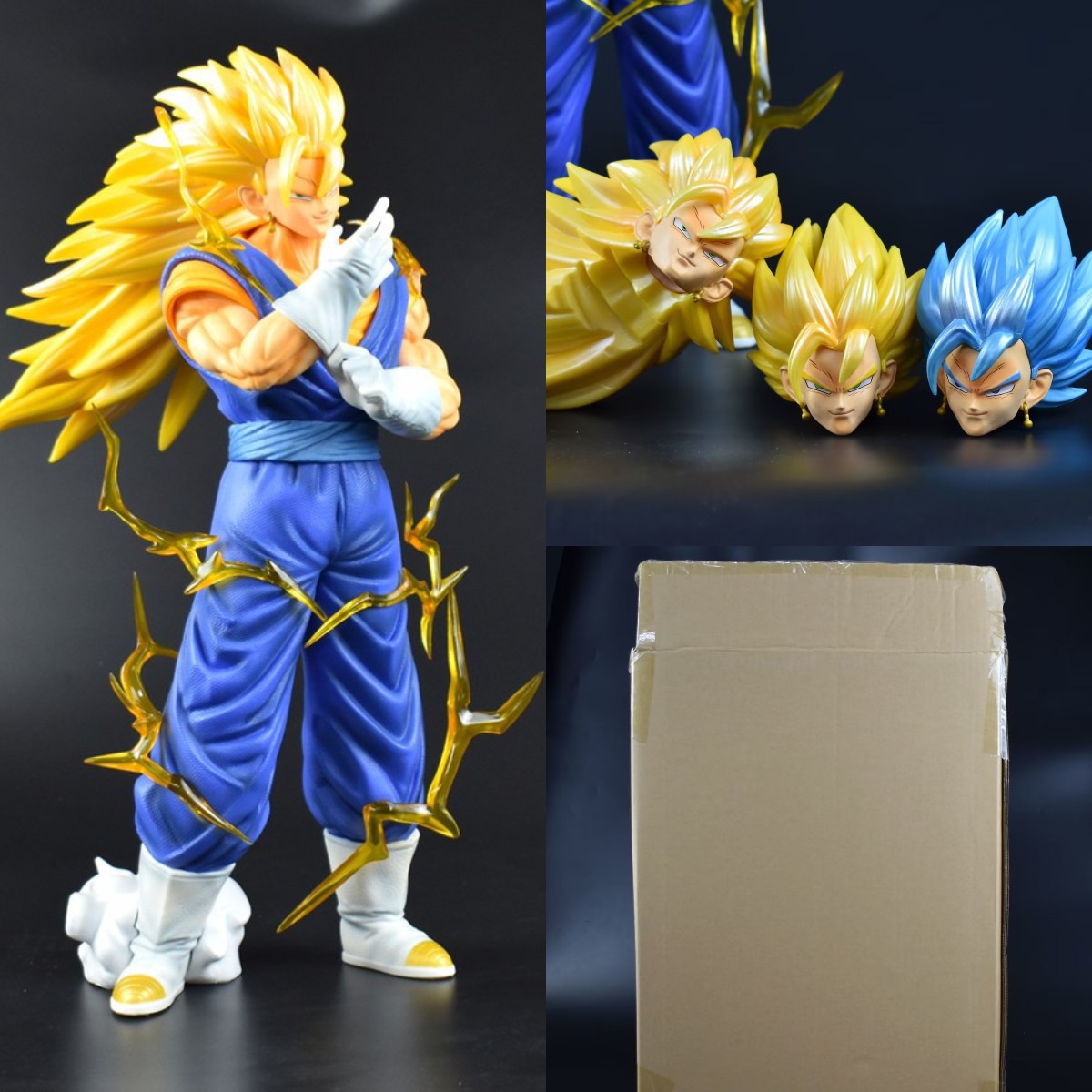 龙珠gk 地台社 赛亚人 初赛 超三贝吉特 三头雕盒装手办模型-阿里巴巴