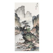 仿古画名画复制品黄君璧溪山访友图中国画复制微喷画心山水画挂画