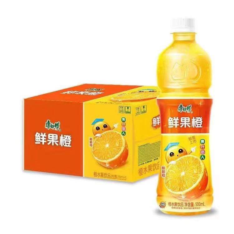 康师傅果汁鲜果橙500mlx15瓶装橙汁果味饮料夏季饮品 整箱-阿里巴巴