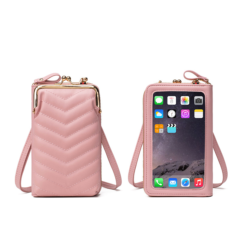 Touch Screen New Mobile Phone Bag Women's Messenger Bag Halter Wrist Coin Purse Mobile Phone Bag Portable Vertical  Bag