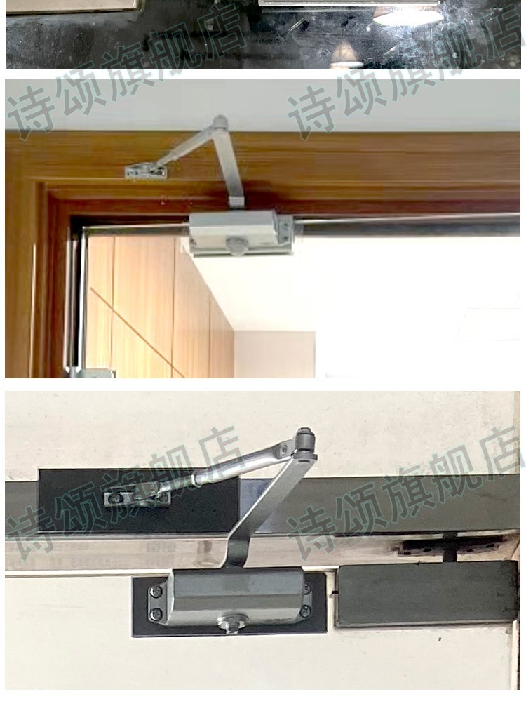 玻璃门自动闭门器缓冲阻尼回位免打孔无框关门液压推拉回弹防撞