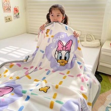 迪士妮儿童毛毯双面牛奶绒毯子 卡通幼儿园午睡毯办公室空调盖毯