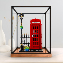 合金框防尘罩适用IDEAS乐高21347伦敦红色电话亭亚克力透明收纳盒