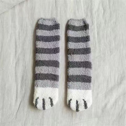 Coral Fleece Socks Women's Autumn and Winter Fleece-Lined Thickening Towel Room Socks Mid-Calf Length Maternity Socks Warm Sleeping Socks