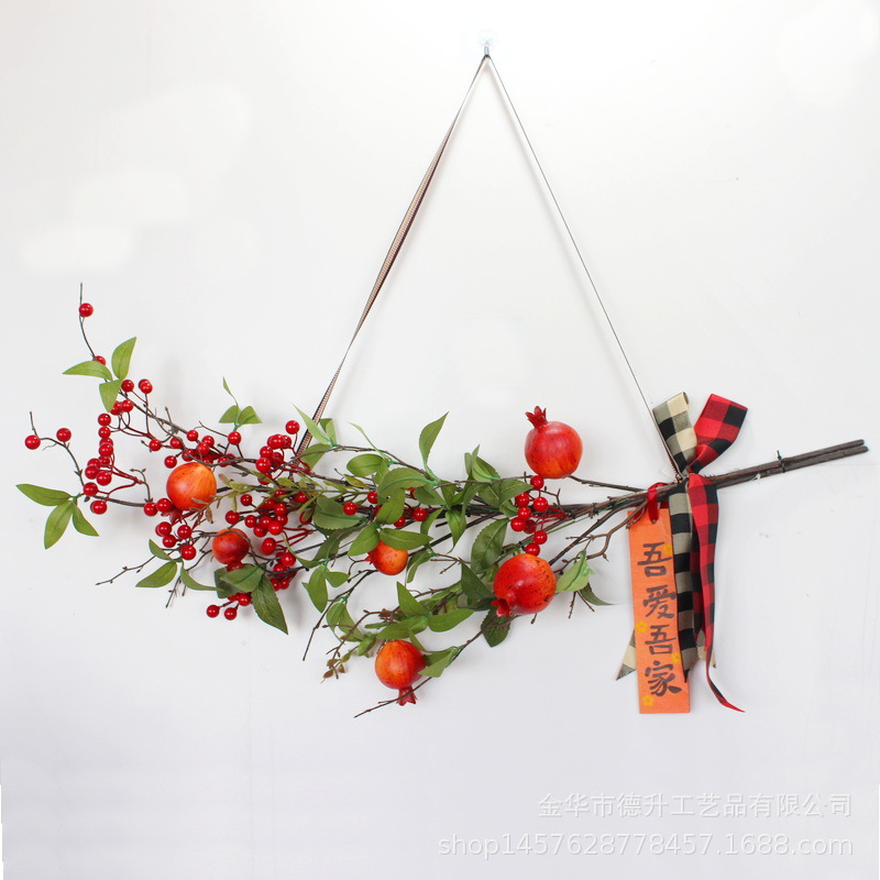 Housewarming Happiness Simulation Pomegranate Wall Hanging Decoration New Home Bridal Chamber Layout Spring Festival Door Pendant Living Room