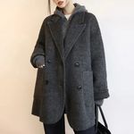 2025秋冬新款时尚中长款毛呢大衣女赫本风气质百搭韩版宽松呢外套