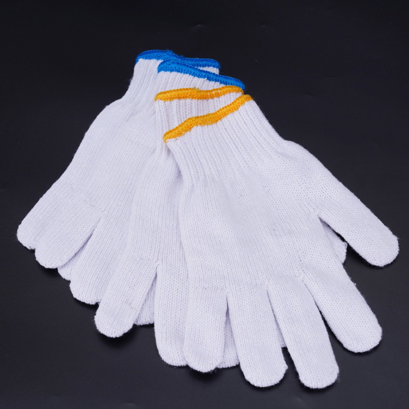 Factory Wholesale Wear-Resistant Non-Slip Thickened Labor Protection Construction Site Work Repair Work Bleached Nylon Cotton Yarn Cotton Thread Gloves