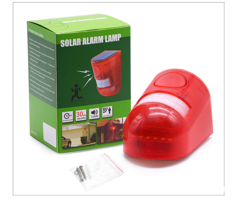 Solar Alarm Body Infrared Sense Light Solar Remote Control Alarm Light Anti-Theft Animal Driving Warning Indicator