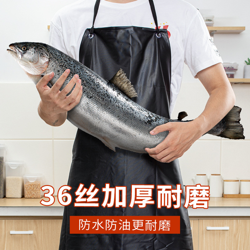 皮围裙防水围裙餐饮专用后厨房洗碗杀鱼食堂防油软皮商用加长皮革