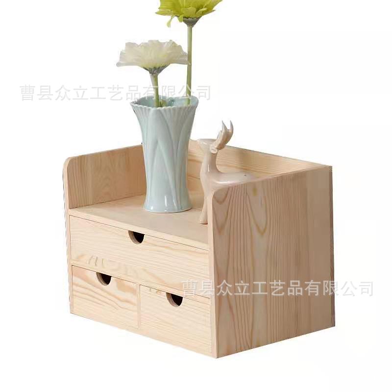 Production Desktop Storage Box Wooden Multi-Layer Drawer Desk Bookshelf Clutter Organizing Shelves Cosmetics Storage Box