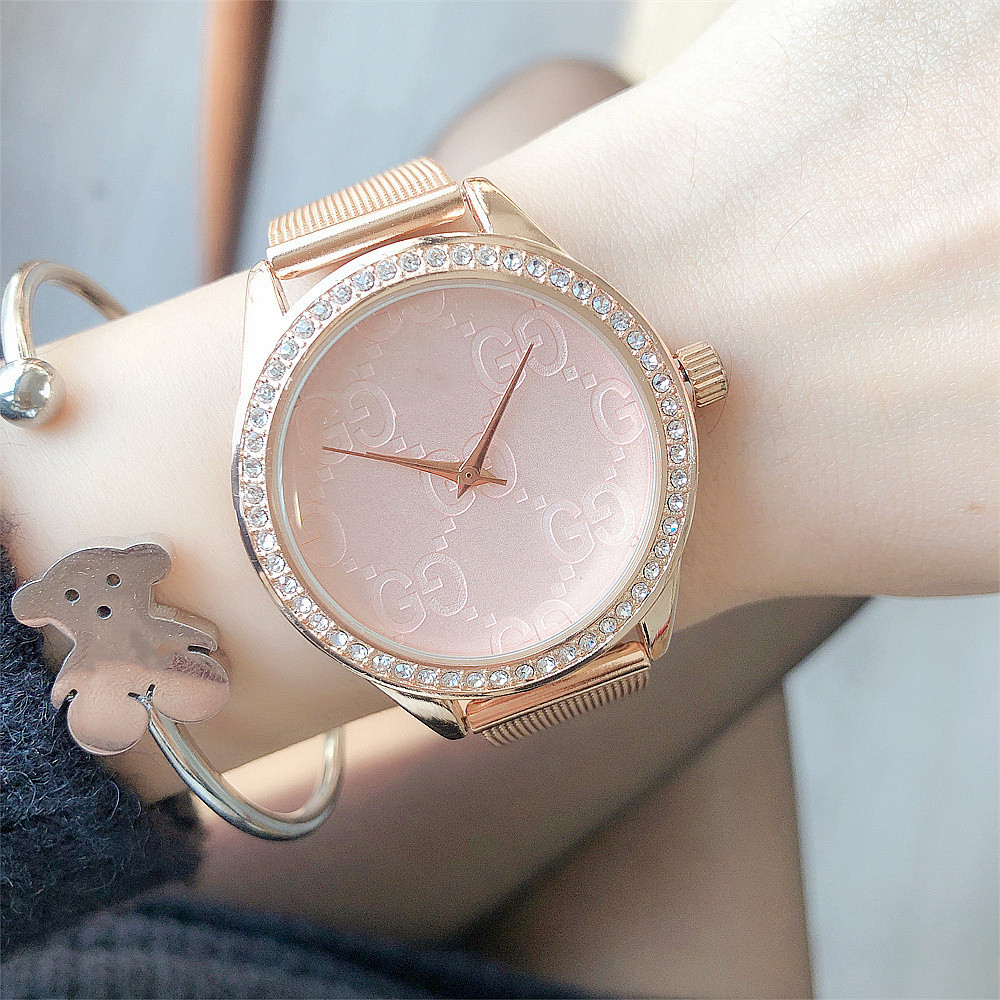 卡通可爱热销女士时尚手表抖音网红同款潮流钢带水钻腕表韩版女表