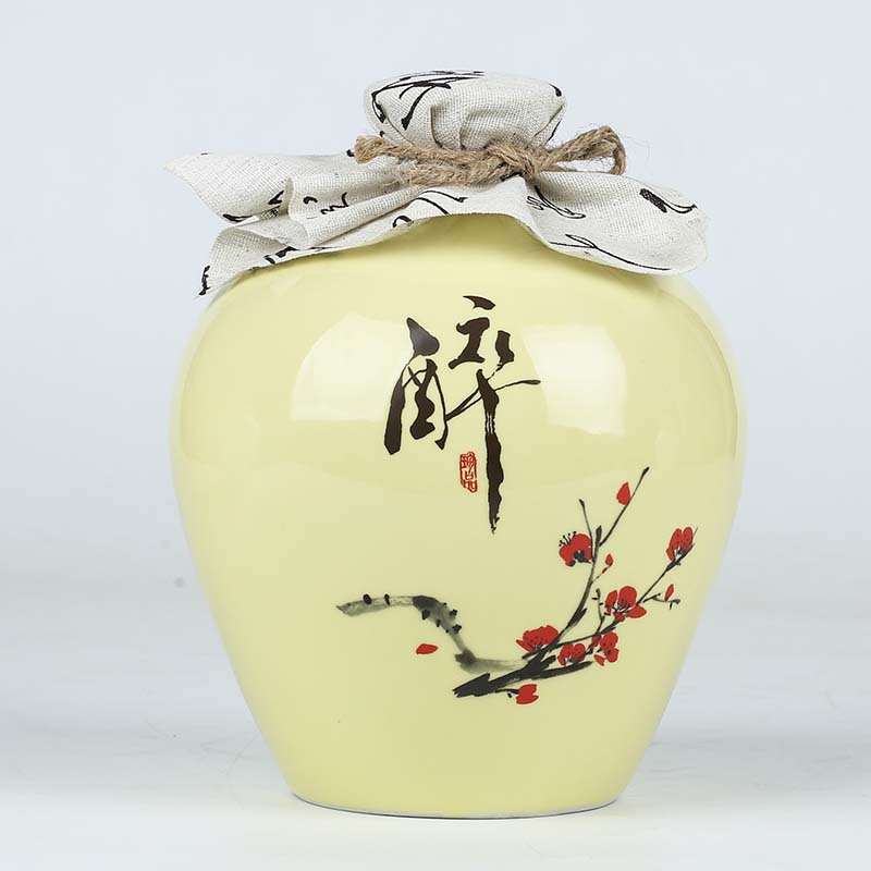 青花陶瓷酒瓶3斤5斤10斤空瓶酒罐密封复中式家用空酒壶存藏酒坛子