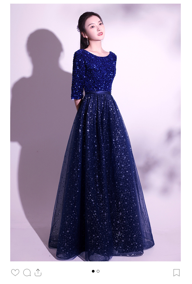 大合唱演出服女长款诗歌表演爱国朗诵比赛服装主持人指挥演出礼服