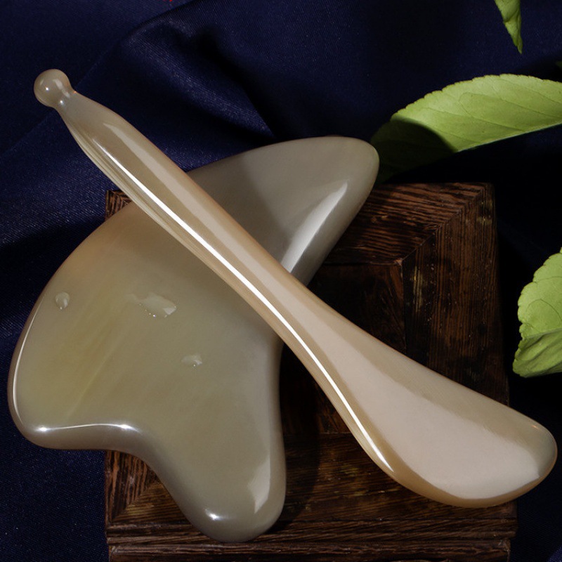 白水牛角刮沙板天然白水牛角刮痧板面部美容面部筋棒脸部眼部通用