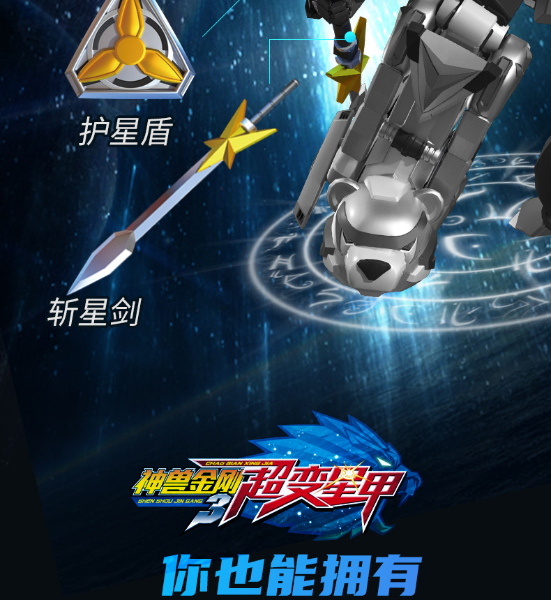 神兽金刚3之超变星甲玩具6寸神兽星甲王六合体天马变形机器人批发