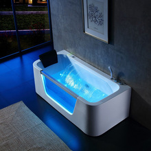 浴缸家用双人亚克力独立式智能恒温小户型冲浪按摩大瀑布浴盆