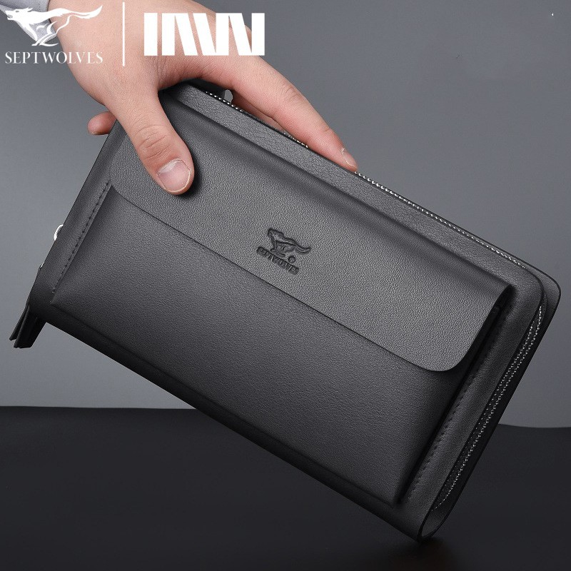 男士长款钱包双拉链大容量手包手夹包商务休闲新款手拿包潮牌包包