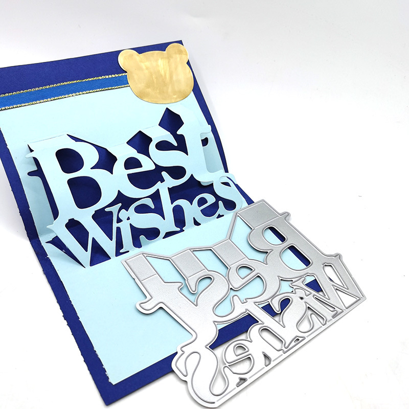 scrapbooking diy切割刀模 碳钢刀模 压花刀模best wishes英文
