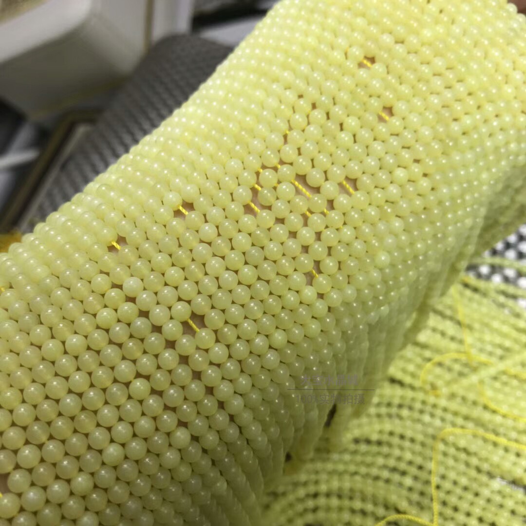 天然水晶 2mm 3mm 天然柠檬黄玉圆珠散珠 半成品长链 手链项链珠