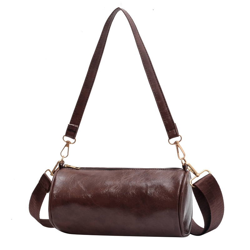 One Shoulder Crossbody Bag Women Bags2022 New Retro Cylinder Baguette Bag Trendy Fashion Solid Color Large-Capacity Backpack