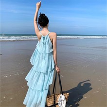 法式温柔风超仙蛋糕裙三亚海边度假沙滩裙云南大理旅游拍照仙女裙