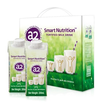 a2牛奶 儿童牛奶(4-12岁适用) 原装进口 uht牛奶200ml*12礼盒