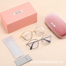 缪家新款镂空丹阳眼镜架素颜猫眼镜框防蓝光高级感男女MIUM平光镜