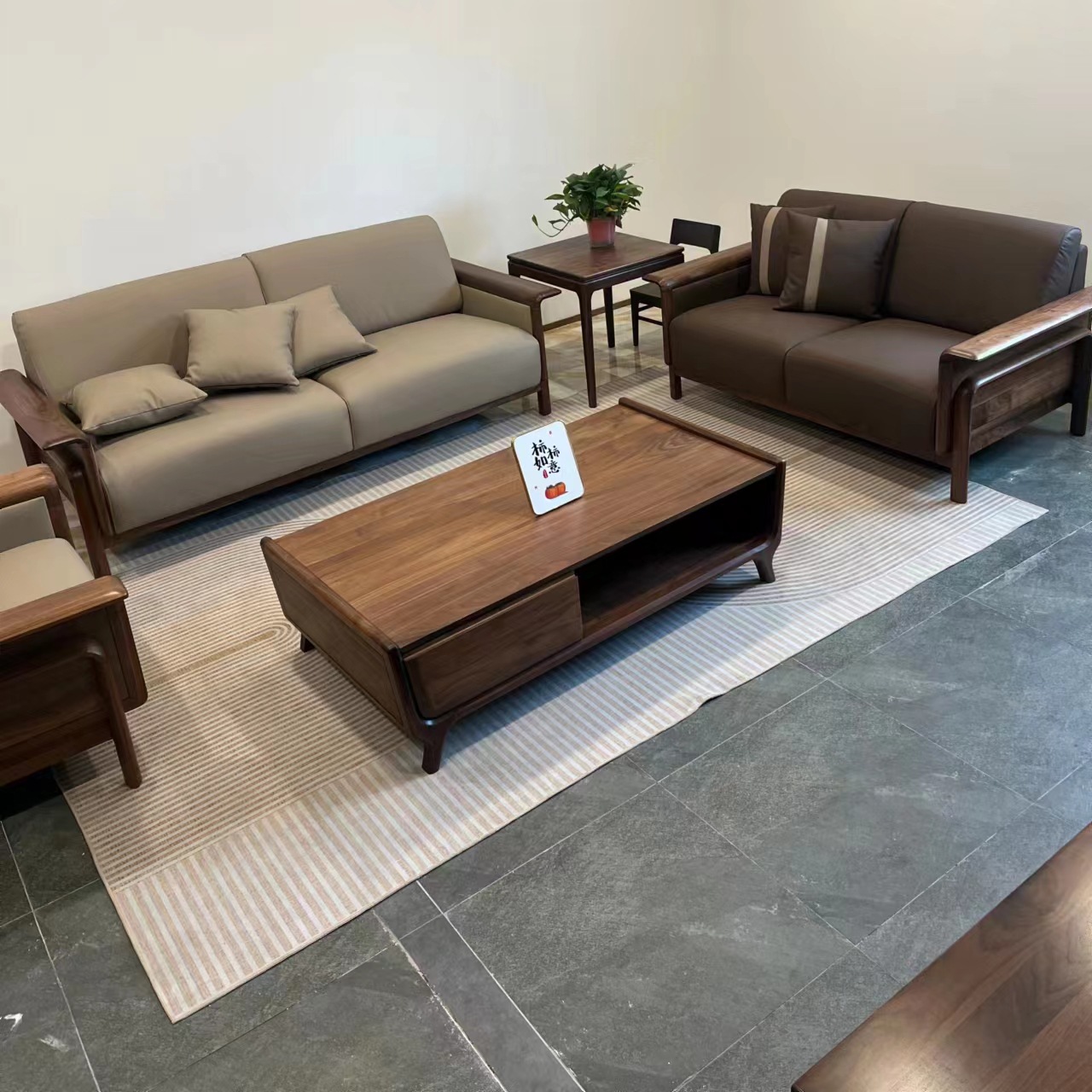 北美黑胡桃实木软包沙发休闲沙发复古中古沙发-阿里巴巴