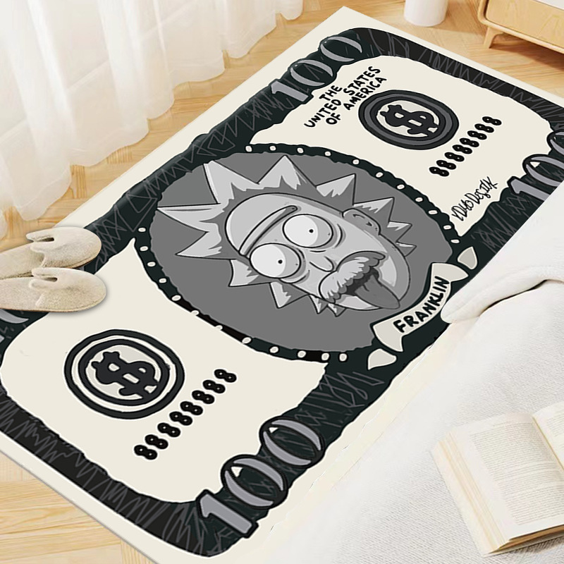 Cross-Border Cartoon Carpet Dollar Pattern Anime Floor Mat Living Room Bedroom Bedside Blanket