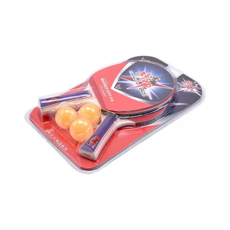 战甲7002 7006乒乓球拍吸塑包装3个球横拍直拍长柄短柄长柄乒乓板