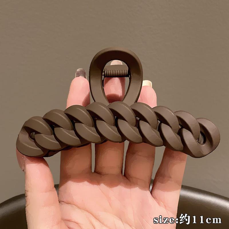 Large Milk Coffee Color Grip Good-looking Hair Volume Multi Hairpin Barrettes Female New Updo French Shark Clip Hairware