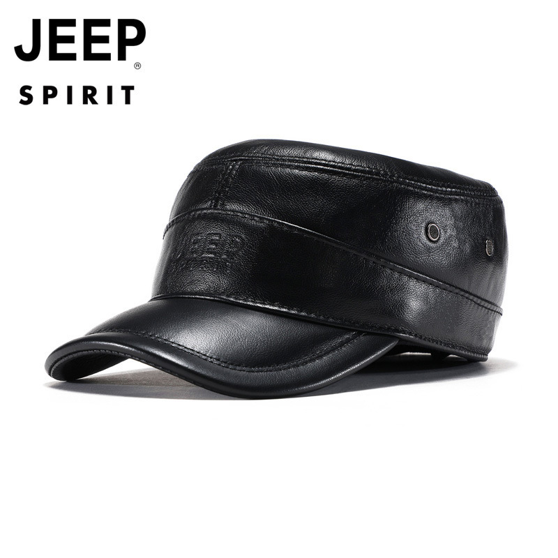 一件代发jeep吉普男士真皮牛皮平顶帽om18cd996ca0023-阿里巴巴