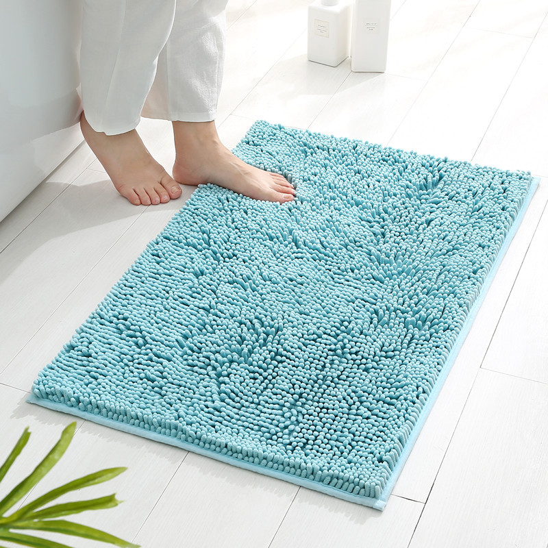 Chenille Bathroom Entry Hydrophilic Pad Living Room Coffee Table Solid Color Mat Home Doorway Non-Slip Mat Plush Mat in Front of Bed