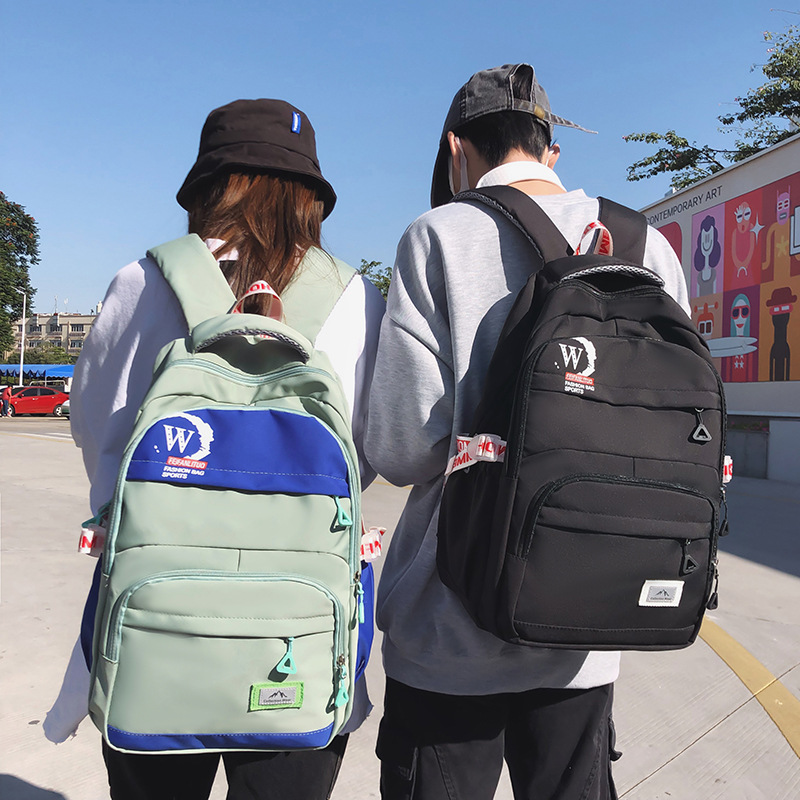 Schoolbag Women's New Fashion Lightweight Burden Alleviation Spine Protection Backpack College Style Middle School Students' Backpack