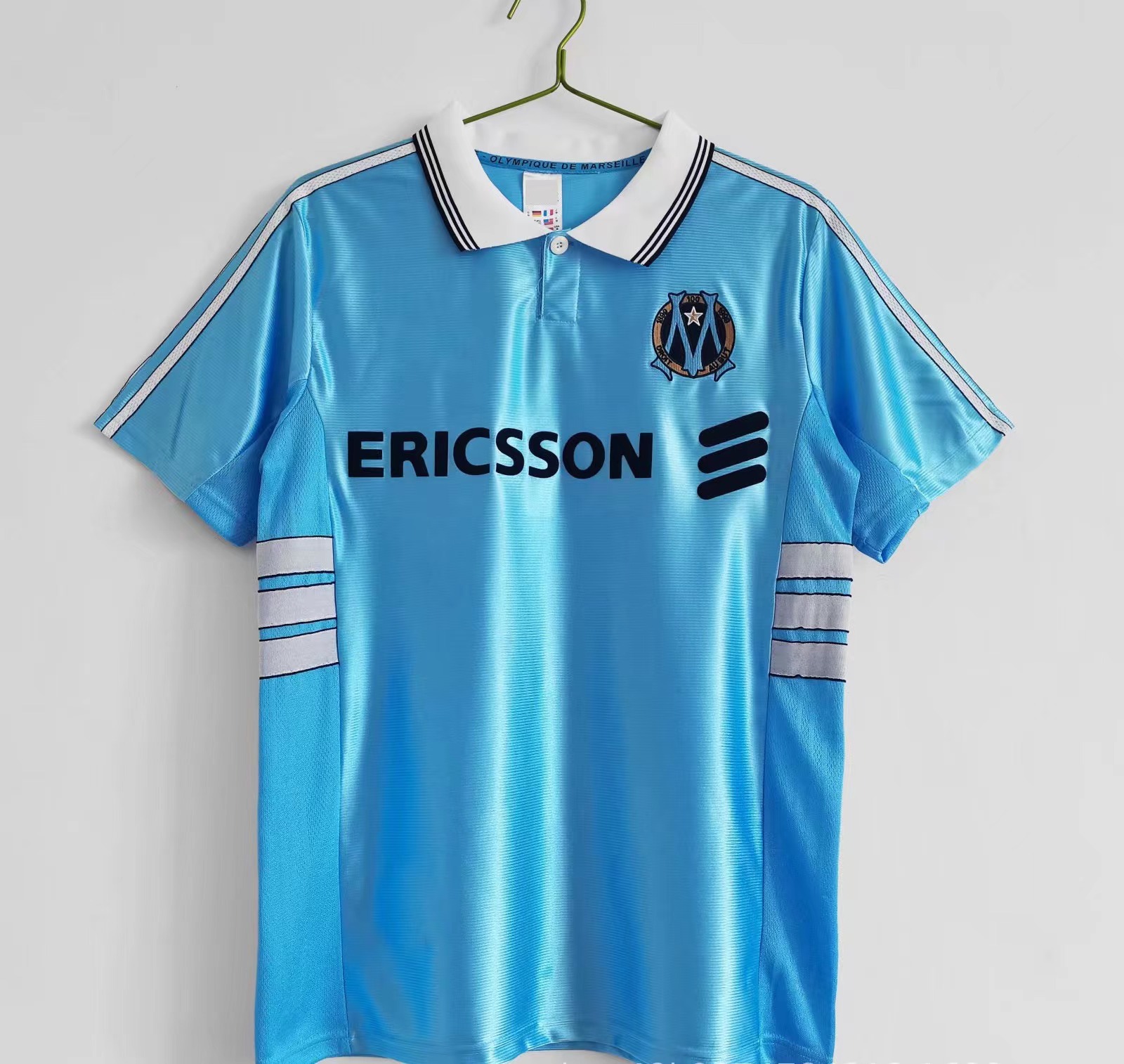 马赛98-99球衣主场客场复古经典版足球队服marseille jersey足球