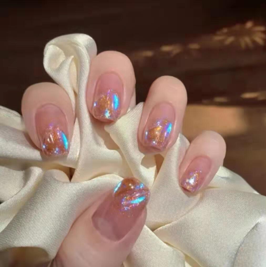 新款穿戴美甲纯色甲片假指甲oem代加工24片套亮光耐磨甲片批发最新